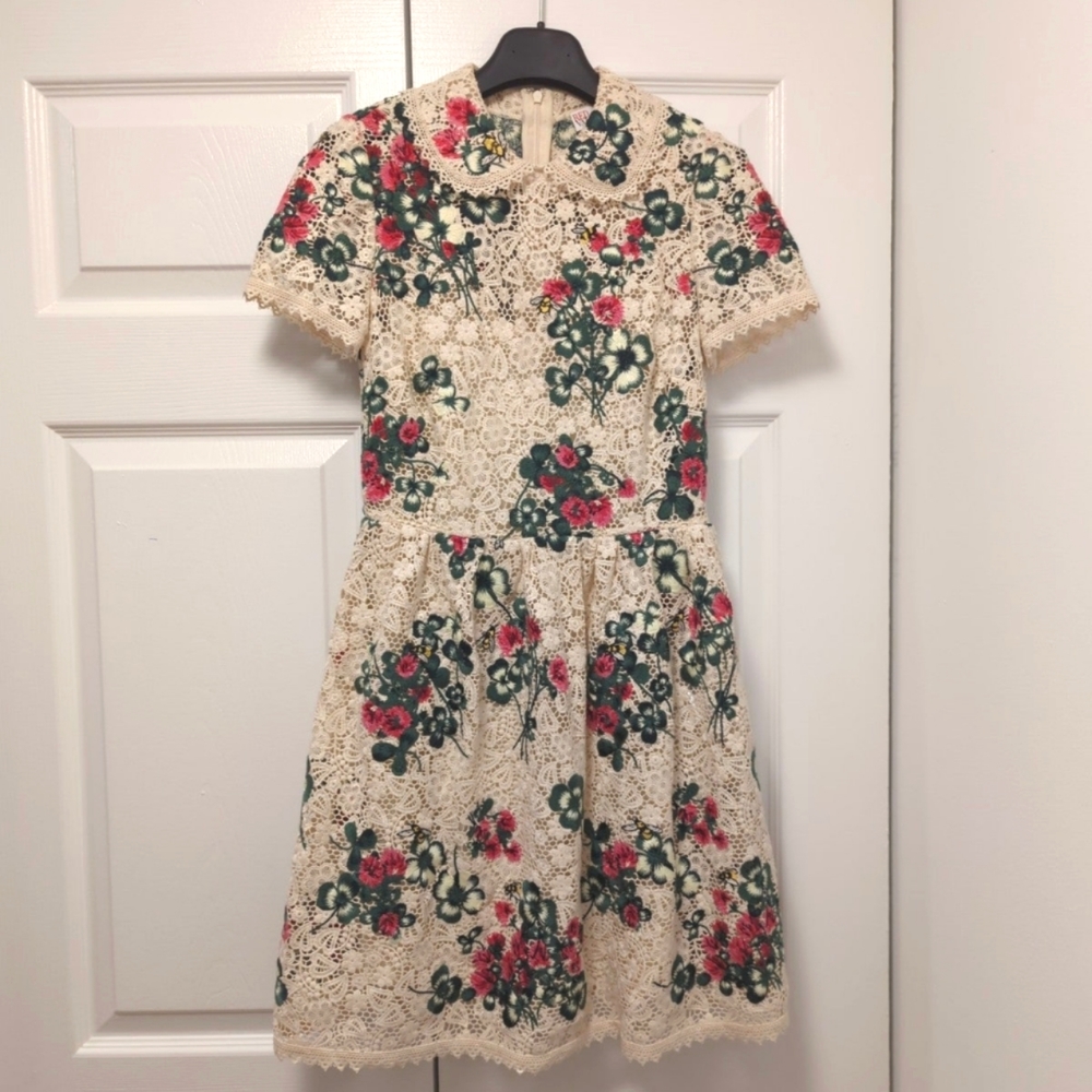 Red Valentino Embroidered Lace Dress